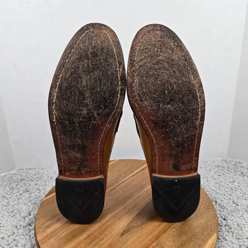 Allen Edmonds Mens 14D Cavanaugh Walnut Brown Leather Casual Pinch Penny Loafer